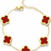 BEICIT Beicit 18K Gold Plated Lucky Clover Bracelets For Women Cute Clover Bracelet Teen Girls Jewelry Mother'S Day Gifts Best