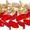 BriLove Brilove Women'S Wedding Bridal Crystal Marquise-Shape Leaf Stretch Bangle Bracelet Wholesale