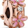 Pandora Pandora Pink Daisy Spacer Clip Charm Bracelet Charm Moments Bracelets - Stunning Women'S Jewelry - Gift For Women In Your Life - Made Rose, Cubic Zirconia & Enamel, With Gift Box Online