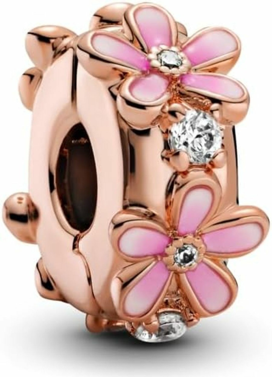 Pandora Pandora Pink Daisy Spacer Clip Charm Bracelet Charm Moments Bracelets - Stunning Women'S Jewelry - Gift For Women In Your Life - Made Rose, Cubic Zirconia & Enamel, With Gift Box Online