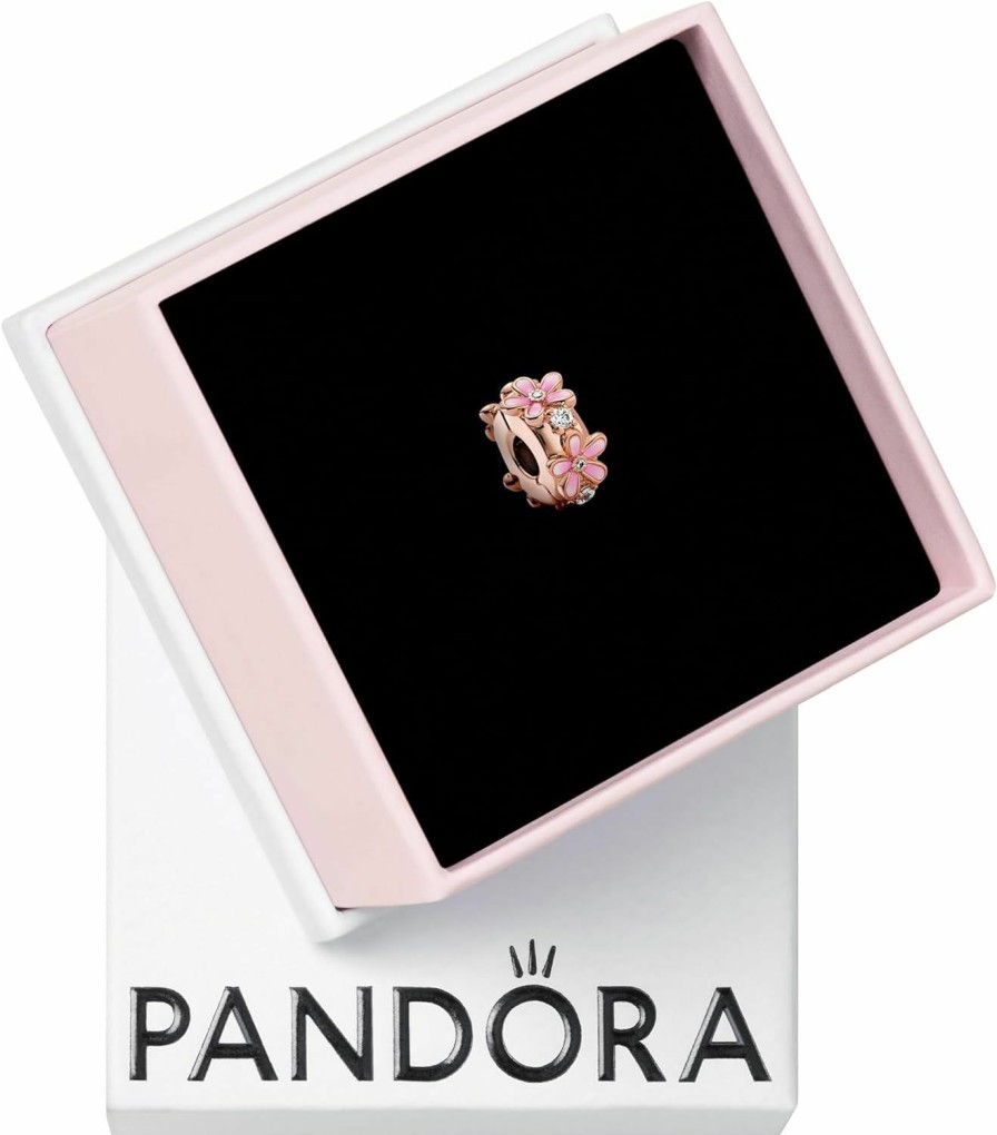 Pandora Pandora Pink Daisy Spacer Clip Charm Bracelet Charm Moments Bracelets - Stunning Women'S Jewelry - Gift For Women In Your Life - Made Rose, Cubic Zirconia & Enamel, With Gift Box Online