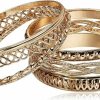 GUESS Guess \"Basic\" Gold 7 Piece Mixed Bangle Bracelet Online