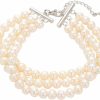 Pearl Vibe Pearl Vibe Aaa+ Quality Natural Freshwater Pearl Bracelet For Women | 6.5-7Mm Round White Pearls With 925 Sterling Silver Lobster Buckle Online