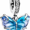 Pandora Pandora Blue Murano Glass Butterfly Dangle Charm - Bracelet Charm Moments Bracelets - Stunning Women'S Jewelry - Sterling Silver & Murano Glass With Cubic Zirconia - With Gift Box Clearance