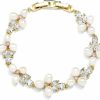 Mariell Mariell Freshwater Pearl Gold Bridal Bracelet, 6 5/8\" Plus 1/2\" Extender, Wedding Jewelry Gift For Women Best