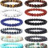 SONNYX Sonnyx 12 Pcs 8Mm Semi-Precious Gemstone Bracelet Set Healing Crystal Stone Stretch Bracelets For Men Women Round Beaded Elastic Bracelets Hot