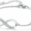 CDE Cde Infinity Heart Symbol Charm Link Bracelet For Women 925 Sterling Silver Stainless Steel Adjustable Anniversary Jewelry Birthday Gifts For Women Wife Girlfriend Her Online