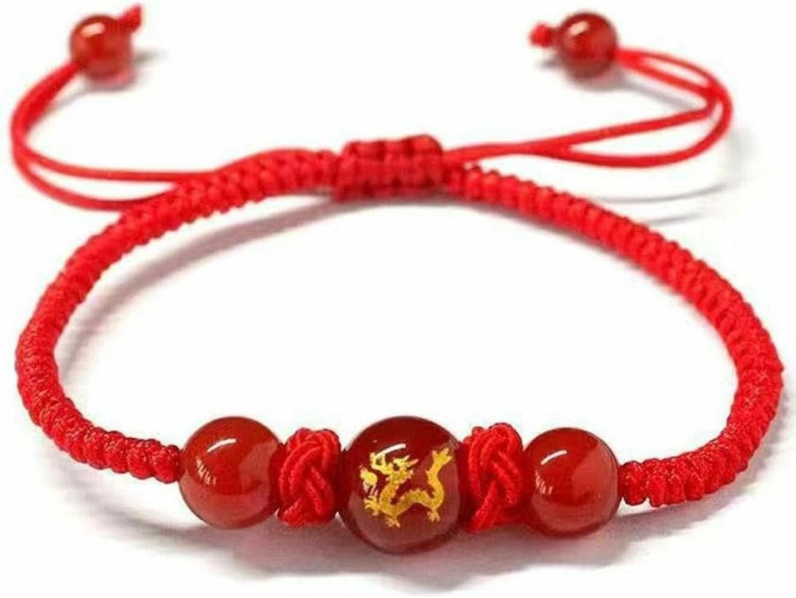 Angyape 2024 New Year Of Dragon Red String Bracelet, Adjustable Zodiac Dragon Charm Bracelet Chinese Animal Good Luck Bracelet Feng Shui Red Rope Bracelet Jewelry Gifts For Women Men Online