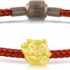 CHOW SANG SANG Chow Sang Sang 999 24K Solid Gold Maneki Neko Lucky Cat Mini Charm Bracelet For Women 92307C Clearance