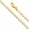 The World Jewelry Center The World Jewelry Center 14K Real Yellow Gold Solid 2.5Mm Flat Mariner Chain Necklace With Lobster Claw Clasp Wholesale