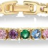 PAVOI Pavoi 14K Gold Plated 3Mm Multi Colored Cz Tennis Bracelet | Vibrant Cubic Zirconia Bracelet For Women | Size 6.5-7.5 Inch Wholesale