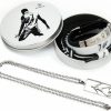 Skaisa Skaisa Set Of 4 Ronaldo Stuff, Ronaldo Necklace, Signature Black Wristband, Hand Weave Bracelet, White Sports Wristband, C-Ristiano Ronaldo Merch, Ronaldo Jersey No. 7 Collection Metal Gift Box New