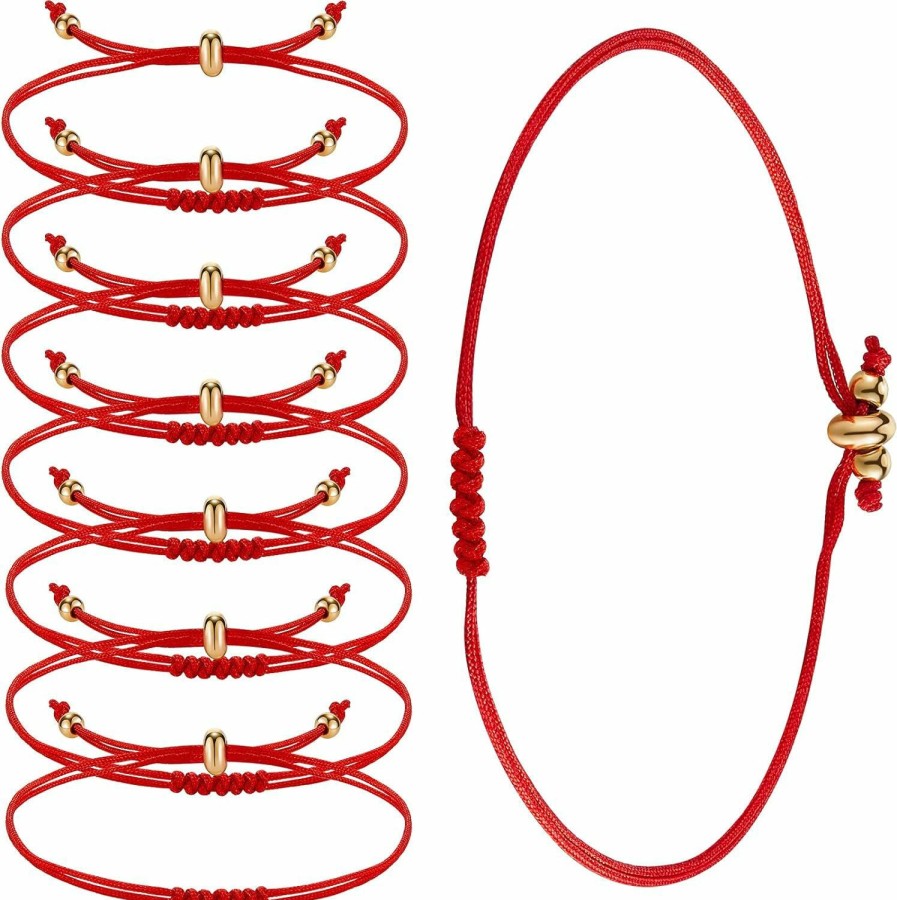 Hicarer Hicarer Red Rope Bracelet 7 Knots Kabbalah Protection Red Cord Bracelet For Women Men Protection And Good Luck Favors Wholesale