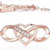 Billie Bijoux Billie Bijoux Women Bracelets 925 Sterling Silver Infinity Heart White Gold Plated Diamond Adjustable Bracelet Best Mother'S Day Gifts For Women Girls Clearance