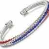 IDesign Idesign Usa American Flag Bracelet For Women Mens Decorations Gifts Silver Plated Red Blue White Bracelet Patriotic 4Th Of July Independence Day Gift (Rhinestone Bracelet) Online