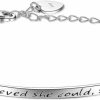 Billie Bijoux 925 Sterling Silver Women Engraved Inspirational Adjustable Bracelet Friendship Sister "She Believed She Could So She Did" Mother'S Day Gifts For Women Girls Best