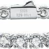 AnuClub Anuclub (11.1Ct-32Ct Moissanite Tennis Bracelet 14K Gold Plated Sterling Silver Round Cut (4Mm-6.5Mm) D Color Vvs1 Moissanites Diamond Classic Bracelets For Women Men Hot