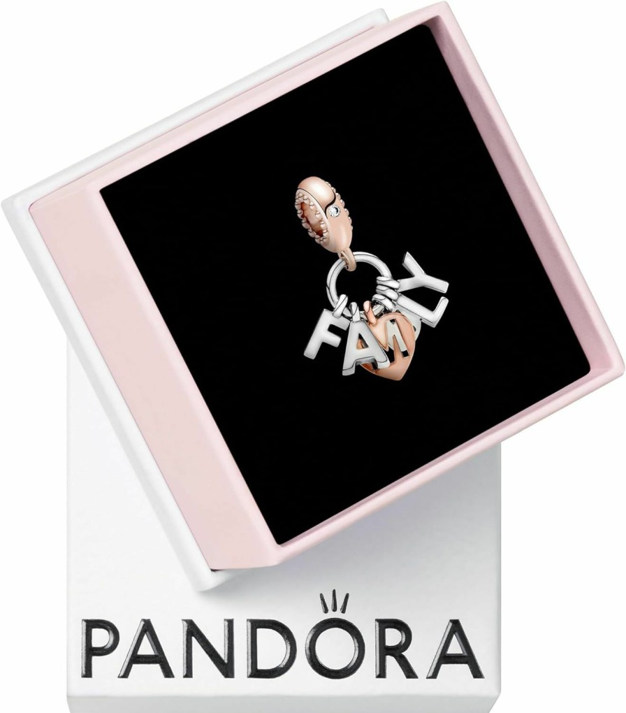 Pandora Pandora Family Letters Dangle Charm Bracelet Charm Moments Bracelets - Stunning Women'S Jewelry - Gift For Women - Made Rose, Sterling Silver & Cubic Zirconia, With Gift Box Hot