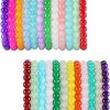 WAINIS Wainis 24Pcs 8Mm Glass Beaded Bracelets For Women Elastic Stretch Round Bead Healing Bracelet Multicolor Handmade Stackable Beads Bracelet Clearance