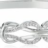 Amazon Essentials Amazon Essentials Sterling Silver Diamond Double Knot Bangle Bracelet (1/4 Cttw, J Color, I3 Clarity) (Previously Amazon Collection) Best