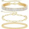 MOROTOLE Morotole 5Pcs 14K Gold Plated Bracelets Set For Women Men Adjustable Hypoallergenic Stackable Stretch Bracelet Cuban Chunky Flat Link Chain Beaded Punk Gold Bracelets Jewelry Gifts For Women Girls Online