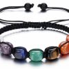 Jovivi Jovivi 7 Chakra Reiki Healing Crystals Stretch Bracelet Natural Gemstone Energy Balancing Yoga Beads Bracelet For Women Braided Rope/Elastic String Clearance