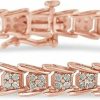 Original Classics Original Classics 2.0 Cttw Diamond Fan-Shaped Fancy Chevron Link 7\" Tennis Bracelet (I-J Color, I3 Clarity) Choice Of Metal Colors Clearance