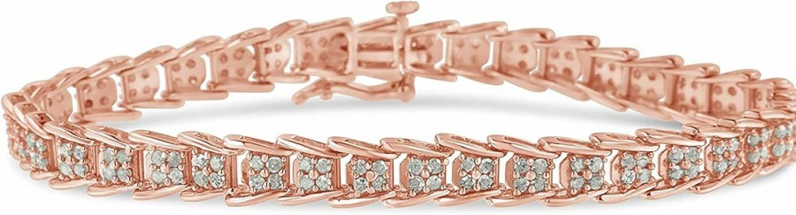 Original Classics Original Classics 2.0 Cttw Diamond Fan-Shaped Fancy Chevron Link 7\" Tennis Bracelet (I-J Color, I3 Clarity) Choice Of Metal Colors Clearance