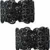 MTLEE 2 Pieces Black Bracelet For Women Gothic Bracelet Vintage Filigree Jewelry Ladies Cuff Bracelets Bohemian Lace Bracelet Lace Cuff Bangle Bracelet Wide Stretch Rhinestone Bracelets Statement Bracelet New