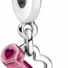 Pandora Pandora Dumbbell & Heart Dangle Charm - Compatible Moments Bracelets - Jewelry For Women - Gift For Women - Made With Sterling Silver & Enamel Clearance