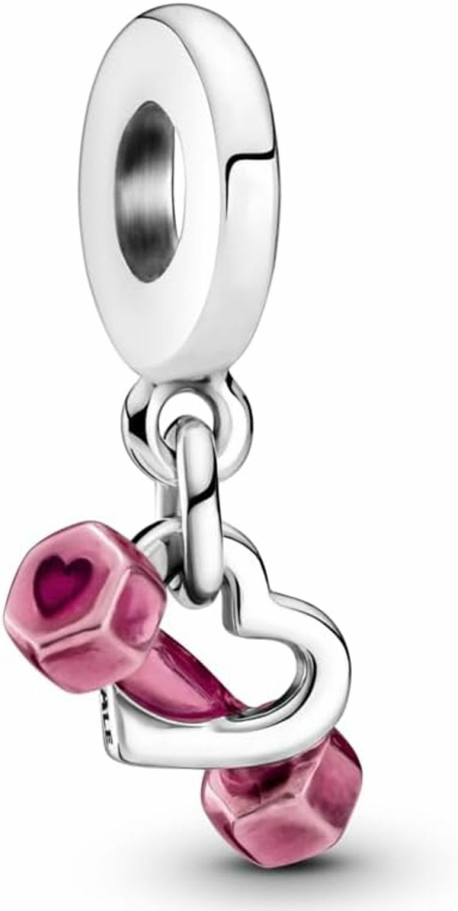 Pandora Pandora Dumbbell & Heart Dangle Charm - Compatible Moments Bracelets - Jewelry For Women - Gift For Women - Made With Sterling Silver & Enamel Clearance