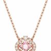 SWAROVSKI Swarovski Sparkling Dance Clover Necklace, Earrings, And Bracelet Jewelry Collection, Rose Gold Tone Finish, Pink Crystals, Clear Crystals Wholesale