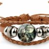 MECETA Gooey Adjustable Wolf Braided Leather Bracelet - Cute Bangle Bracelets For Women, The Pretty Gifts For Women New