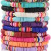 HYHONEY Hyhoney 12Pcs Friendship Bracelets Beaded Bracelets Heishi Bracelet Cute Bracelets Stack Vinyl Clay Disc Bead Surfer Stretch Summer Beach Bracelets For Women Preppy Bracelets Hot