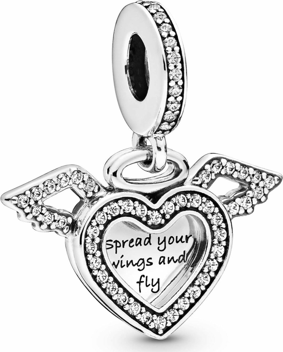 Pandora Pandora Heart & Angel Wings, Clear Cz Wholesale