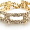 Long Way Long Way Women'S Silver/Gold Plated Crystal Bracelets 6.7\"+2.4\" Best