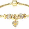 RIMAYZI Rimayzi 14K Gold Plated Charm Bracelet For Women, Women'S Charm Symbol Bracelets, Gifts For Mother'S Day, Mom, Her, Wife, Girls New