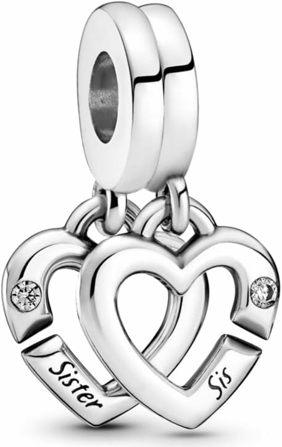 Pandora Pandora Linked Sister Hearts Split Dangle Charm - Compatible Moments Bracelets - Jewelry For Women - Mother'S Day Gift - Made With Sterling Silver & Cubic Zirconia - With Gift Box Clearance