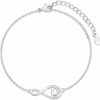 LWXIE Lwxie Diamond Infinity Bracelet For Women 925 Sterling Silver Infinity Heart Bracelets Adjustable Bracelet Diamond Jewelry Gifts For Women Girls Clearance