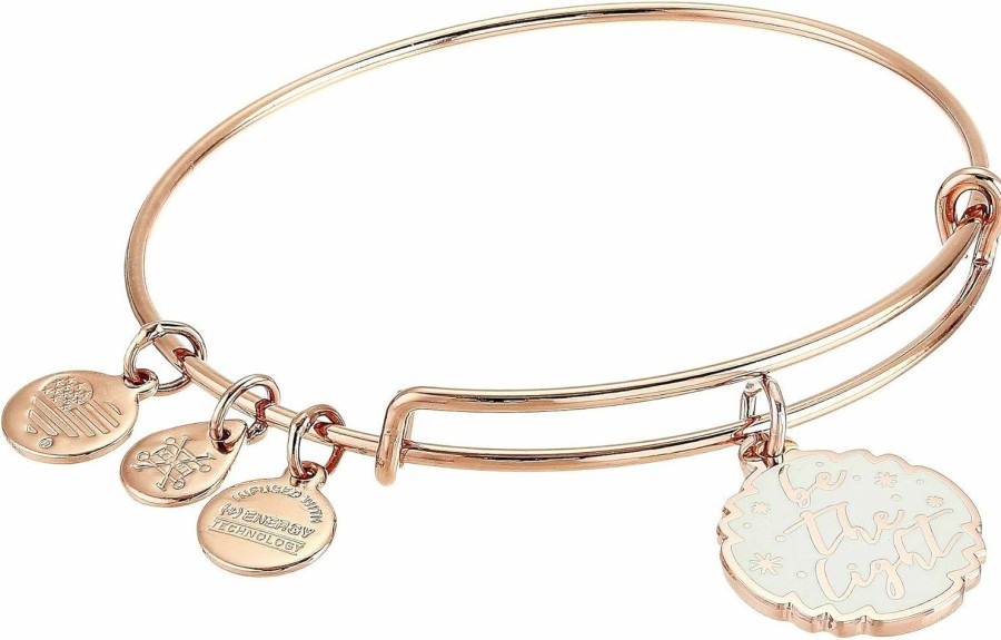 Alex and Ani Alex And Ani Mantras + Inspirational Expandable Bangle For Women, Be The Light Charm, Shiny Rose Gold Finish, 2 To 3.5 In, One Size (A19Eblightsr) Best