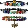 Bivei Bivei Chakra Bead Bracelets For Women - 8Mm 7 Chakra Healing Bracelet With Real Stones Anxiety Meditation Yoga Gemstone Jewelry New