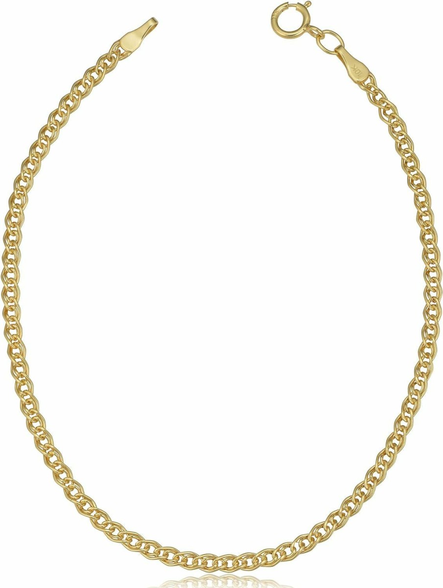 Kooljewelry Kooljewelry 10K Yellow Gold Hollow Inner Link Bracelet (2.3 Mm, 7 Inch) Wholesale