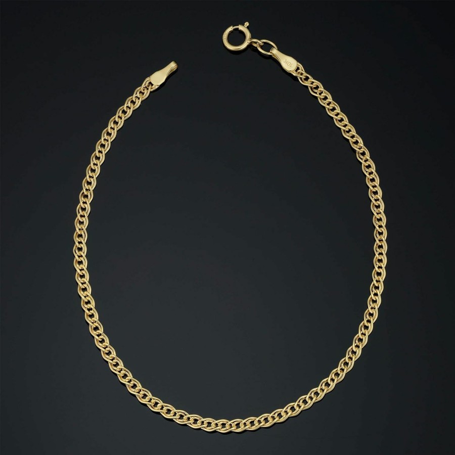 Kooljewelry Kooljewelry 10K Yellow Gold Hollow Inner Link Bracelet (2.3 Mm, 7 Inch) Wholesale