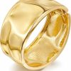 WOWORAMA Woworama Chunky Gold Bangle Bracelets For Women Thick Wide Hinged Cuff Bracelets Vintage Statement Gold Bracelet Twisted Hammered Wrist Arm Cuff Bracelets Clearance