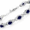 Gem Stone King Gem Stone King 925 Sterling Silver Blue Sapphire Tennis Bracelet For Women (9.71 Cttw, Gemstone Birthstone, 7 Inch With 1 Inch Extender) Best