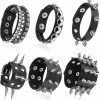 Hicarer Hicarer 6 Pieces Punk Studded Bracelet Rivets Bracelet Leather Rivets Bracelet Cuff For Men Women Wholesale