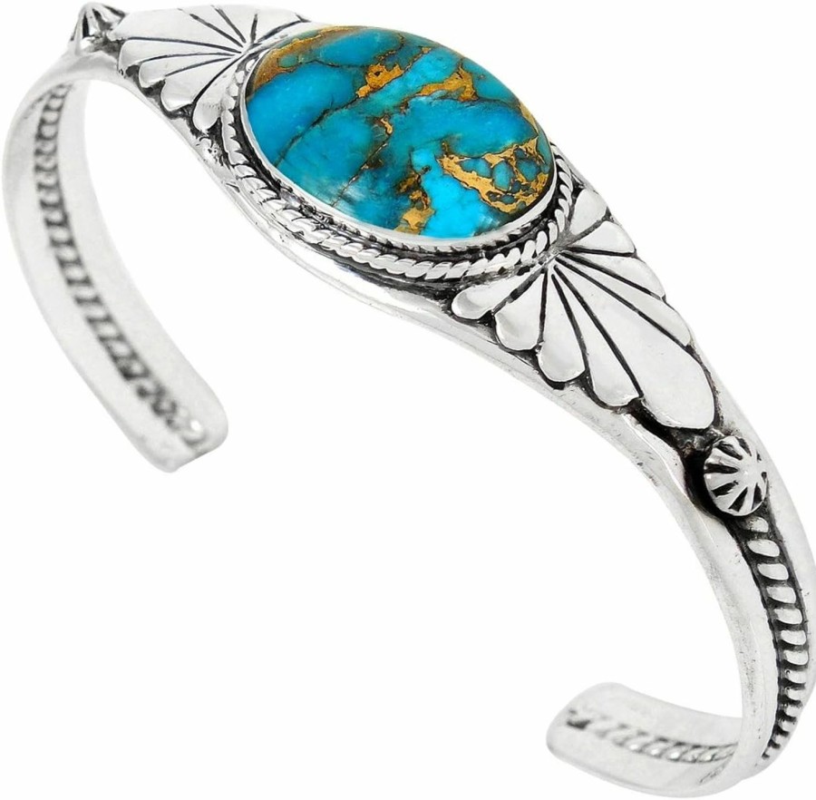 Turquoise Network Turquoise Bracelet Sterling Silver 925 Genuine Turquoise Hot