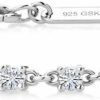 Gem Stone King Gem Stone King 925 Sterling Silver White Moissanite Tennis Bracelet For Women (1.76 Cttw, Center Stone: 2.5Mm, 7 Inch) Hot