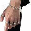 Bethynas Bethynas Punk Chain Tassel Bracelet With Slave Finger Rings Gothic Chain Hand Harness Hip Hop Rings Hand Chain Kurapika Chain Bracelet For Women Girls Clearance