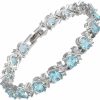 RIZILIA Rizilia Blossom Tennis Bracelet & Round Cut Cz [6 Colors Available] In White Gold Plated, 7\" Best